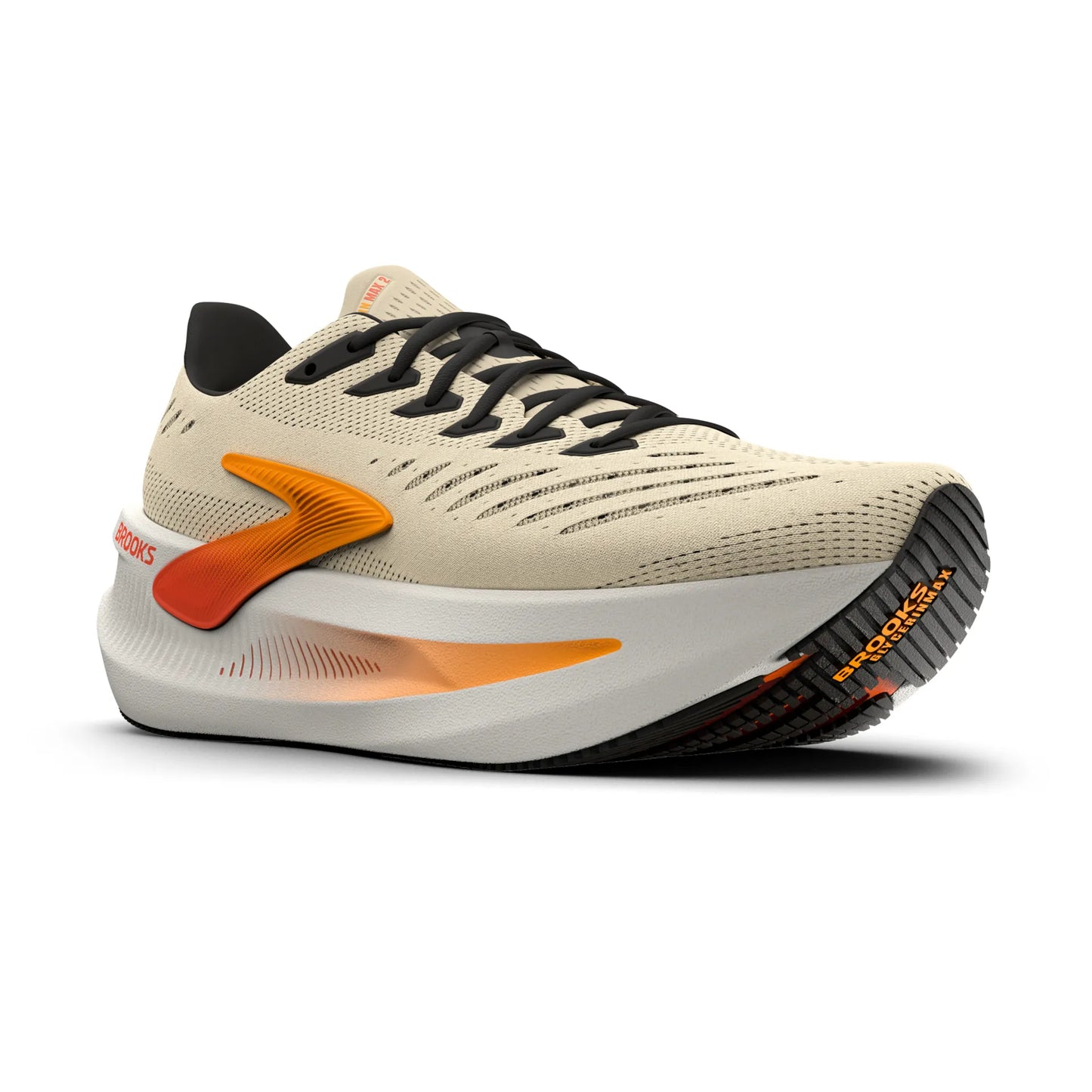 Brooks Herrenlaufschuhe Glycerin Max 2 Rutabaga/Orange/Shocking Orange, maximal gedämpfter Laufschuh für Komfort und sanfte Übergänge