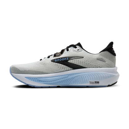 Brooks Herrenlaufschuhe Ghost 18 White/Black/Open Air, neutraler Straßenlaufschuh mit ausgewogener Dämpfung