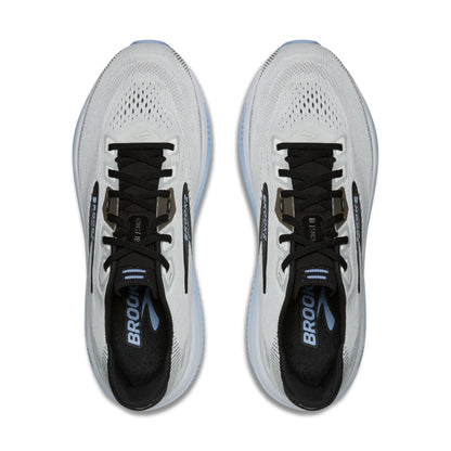 Brooks Herrenlaufschuhe Ghost 18 White/Black/Open Air, neutraler Straßenlaufschuh mit ausgewogener Dämpfung