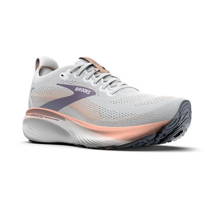 Brooks Damenlaufschuhe Adrenaline GTS 25 Oyster Mushroom/Peach/Grape, Stabilitätsschuh mit GuideRails Support