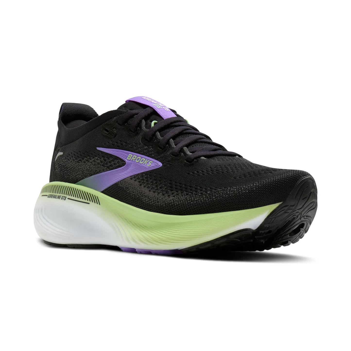 Brooks Damenlaufschuhe Adrenaline GTS 25 Black/Blackened Pearl/Purple, Stabilitätsschuh mit GuideRails Support