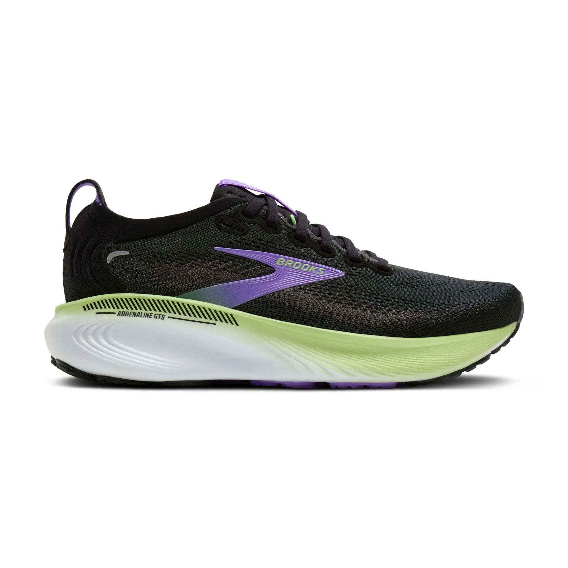 Brooks Damenlaufschuhe Adrenaline GTS 25 Black/Blackened Pearl/Purple, Stabilitätsschuh mit GuideRails Support – Bild 