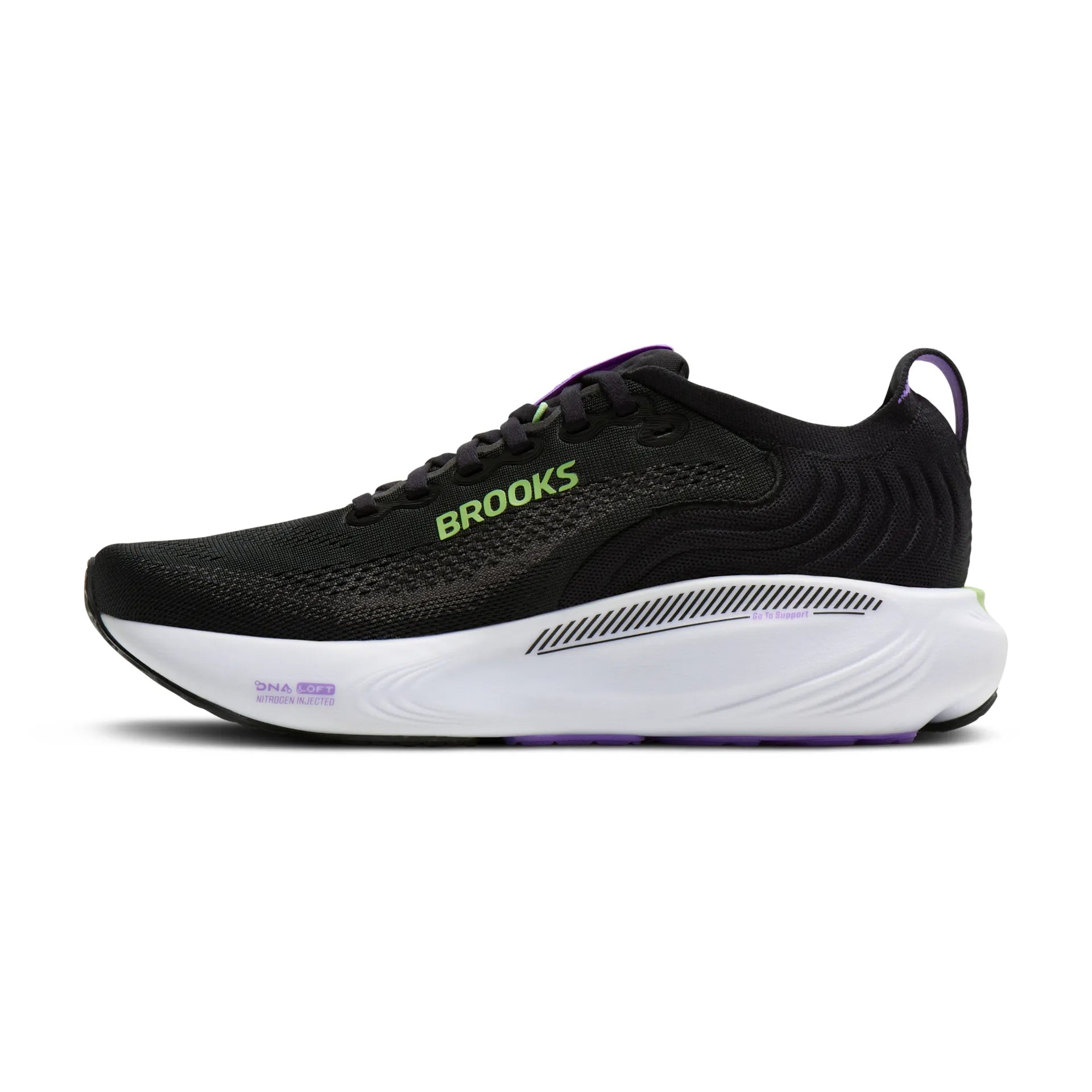 Brooks Damenlaufschuhe Adrenaline GTS 25 Black/Blackened Pearl/Purple, Stabilitätsschuh mit GuideRails Support – Bild 