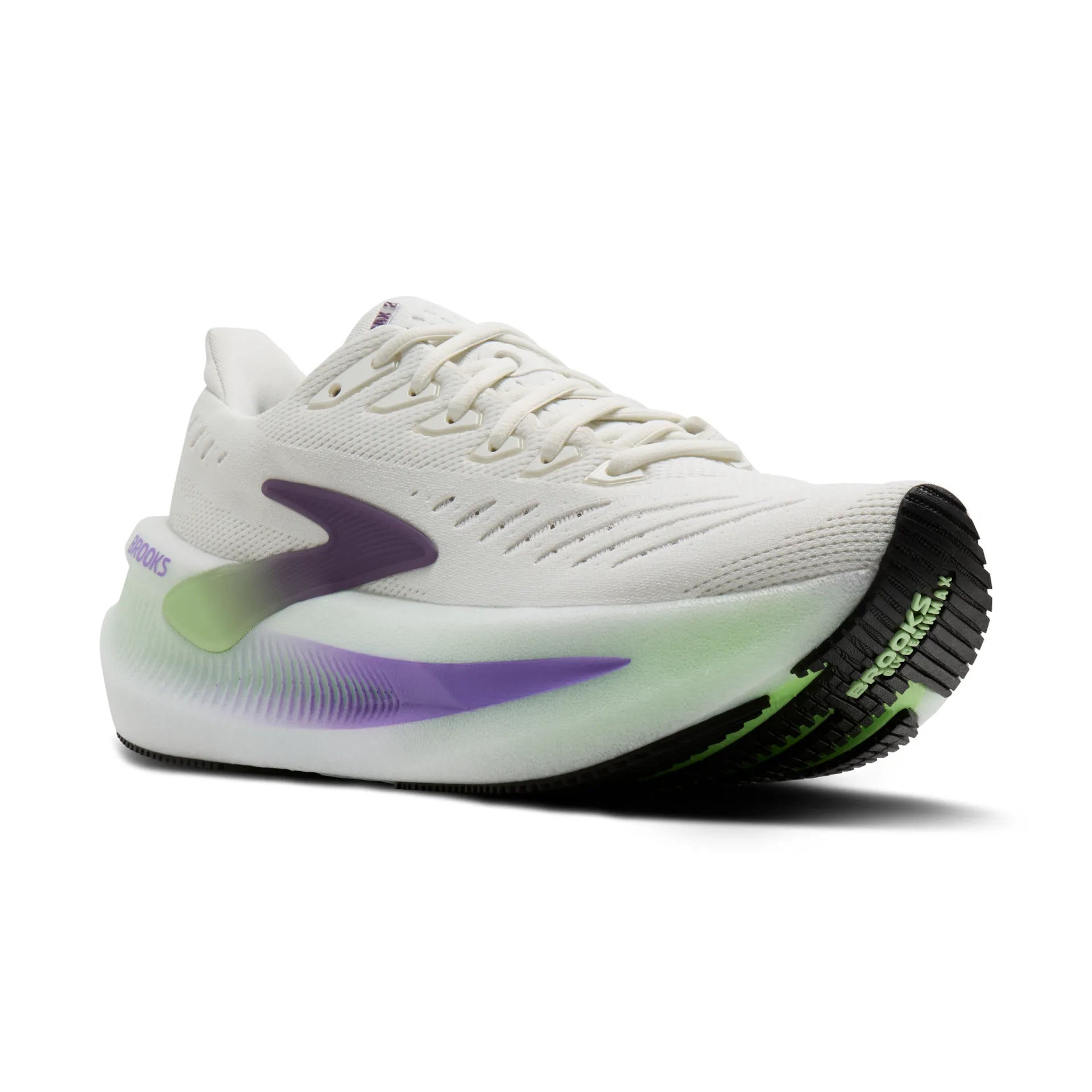 Brooks Damenlaufschuhe Glycerin Max 2 Bluewash/Purple Hebe/Green, maximal gedämpfter Laufschuh für Komfort und fließende Übergänge – Bild 