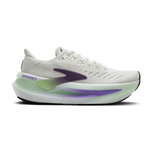 Brooks Damenlaufschuhe Glycerin Max 2 Bluewash/Purple Hebe/Green, maximal gedämpfter Laufschuh für Komfort und fließende Übergänge – beige / 38