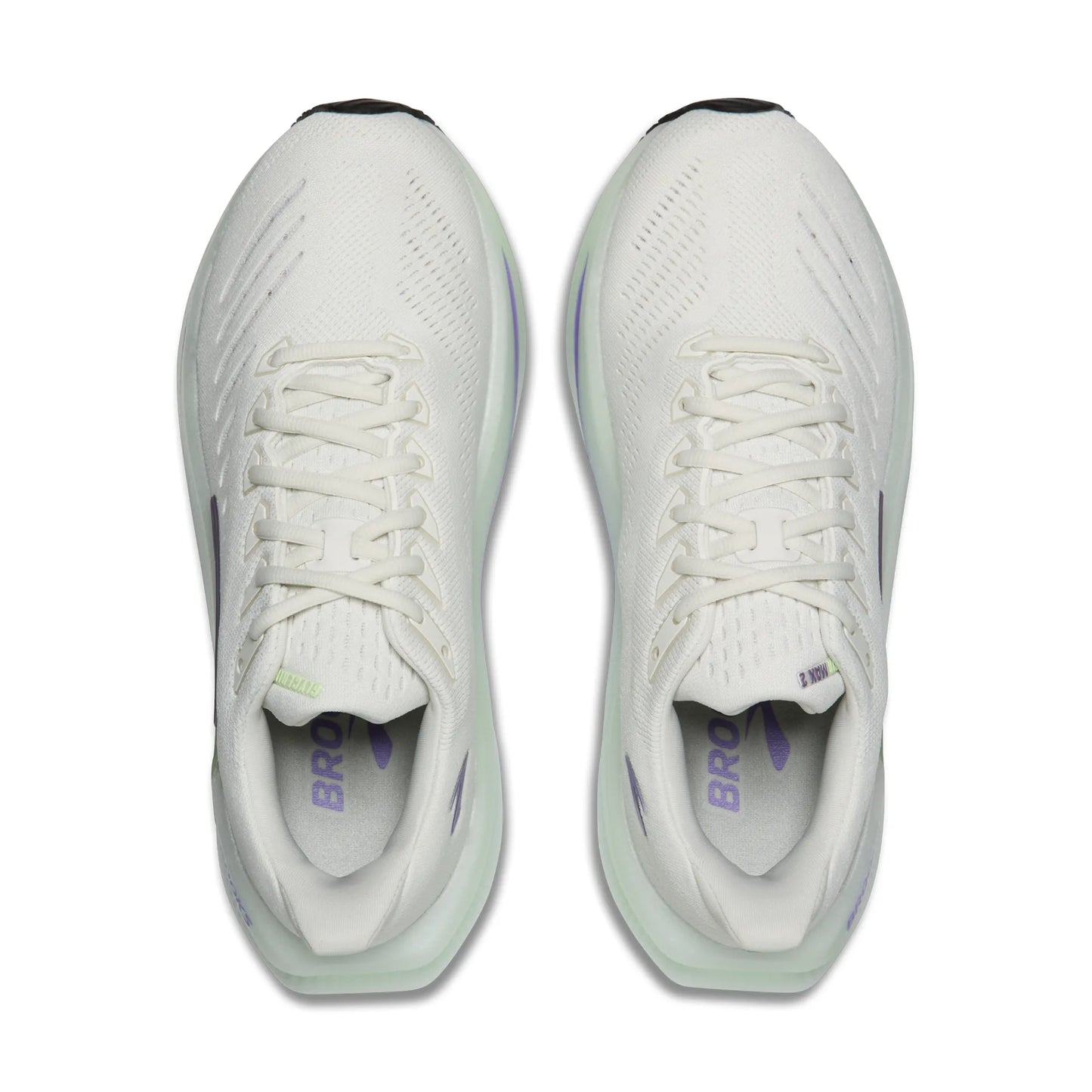 Brooks Damenlaufschuhe Glycerin Max 2 Bluewash/Purple Hebe/Green, maximal gedämpfter Laufschuh für Komfort und fließende Übergänge