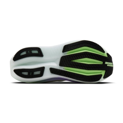 Brooks Damenlaufschuhe Glycerin Max 2 Bluewash/Purple Hebe/Green, maximal gedämpfter Laufschuh für Komfort und fließende Übergänge