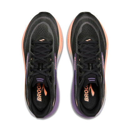 Brooks Damenlaufschuhe Ghost 18 Black/Mulled Grape/Peach, neutraler Straßenlaufschuh mit ausgewogener Dämpfung