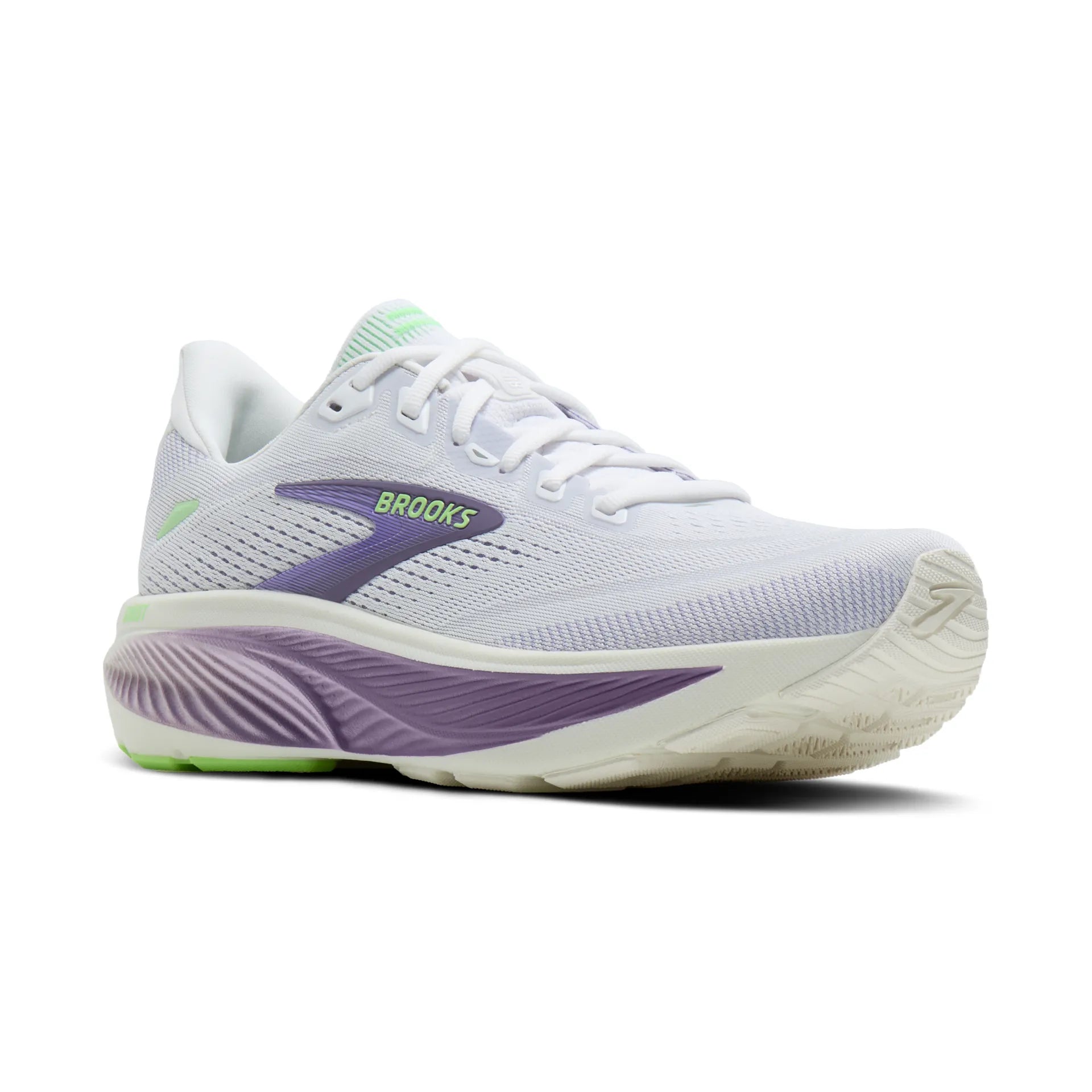 Brooks Damenlaufschuhe Ghost 18, White/Purple Hebe/Green - machsport – Bild 