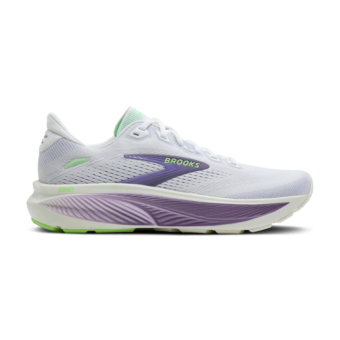 Brooks Damenlaufschuhe Ghost 18, White/Purple Hebe/Green