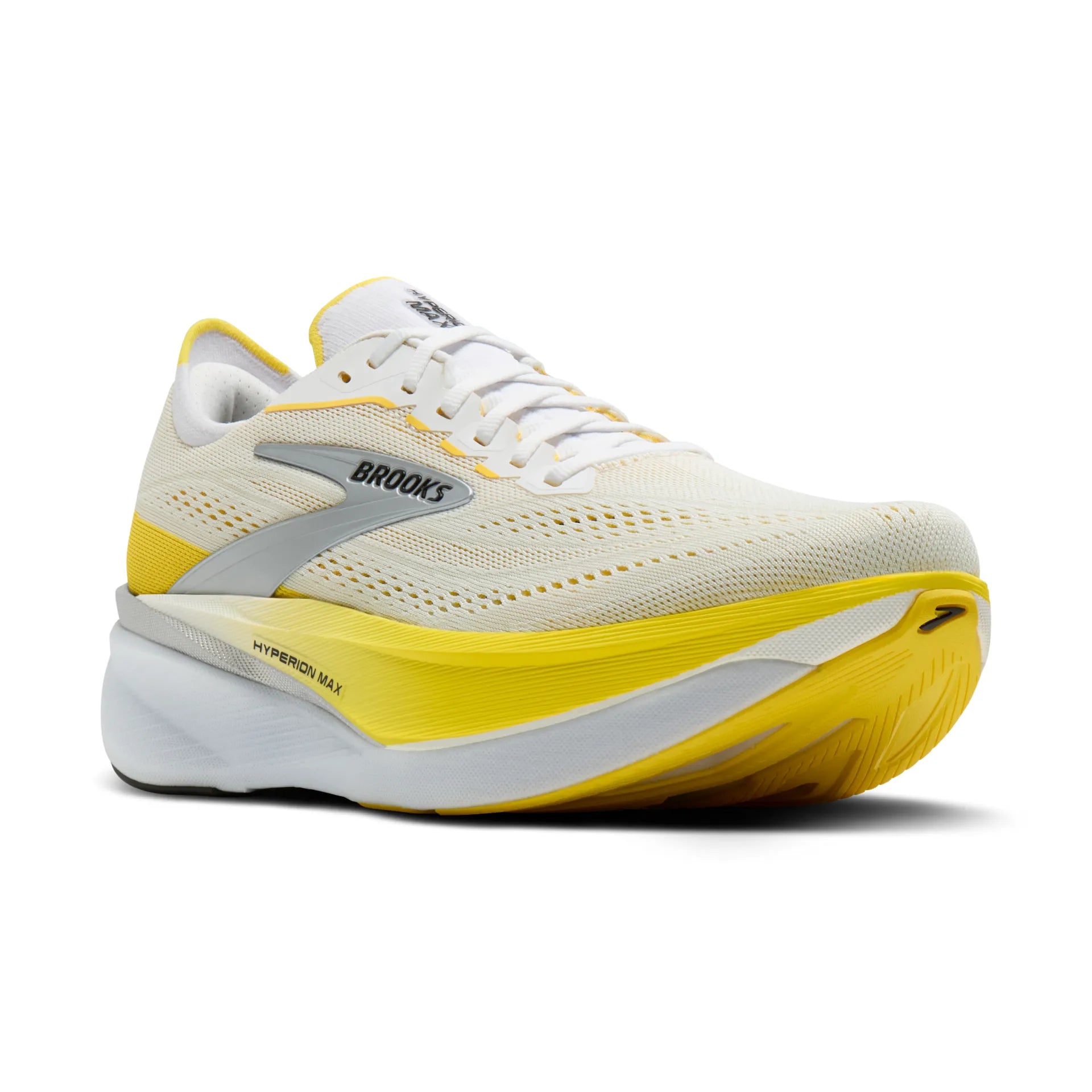 Brooks Damenlaufschuhe Hyperion Max 4, White/Cyber Yellow/Black – Bild 