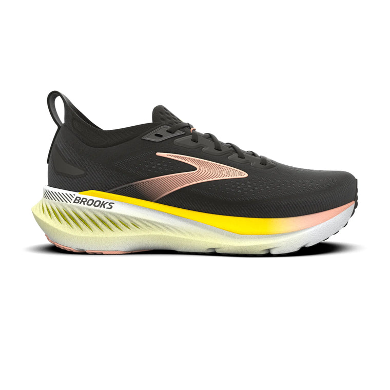 Brooks Damenlaufschuhe Glycerin GTS 23 Black/Peach/Nightlife, Stabilitätsschuh mit GuideRails Support