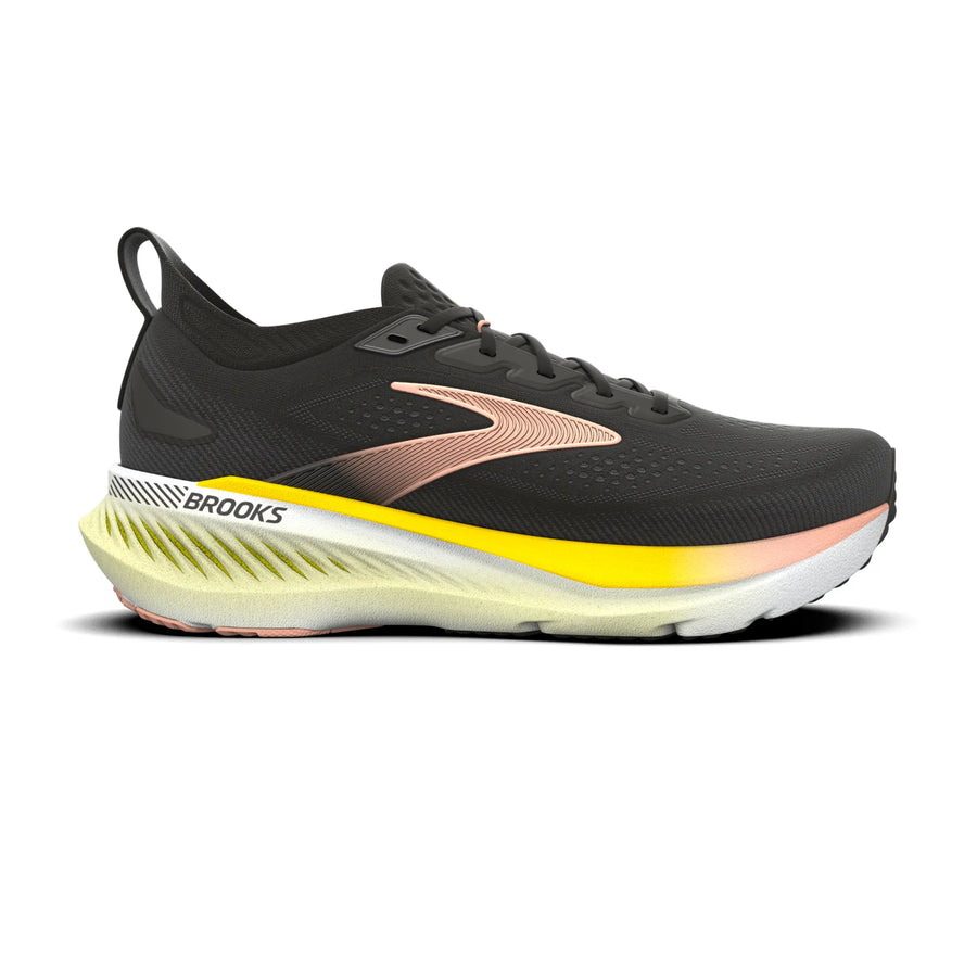 Brooks Damenlaufschuhe Glycerin GTS 23 Black/Peach/Nightlife, Stabilitätsschuh mit GuideRails Support - machsport