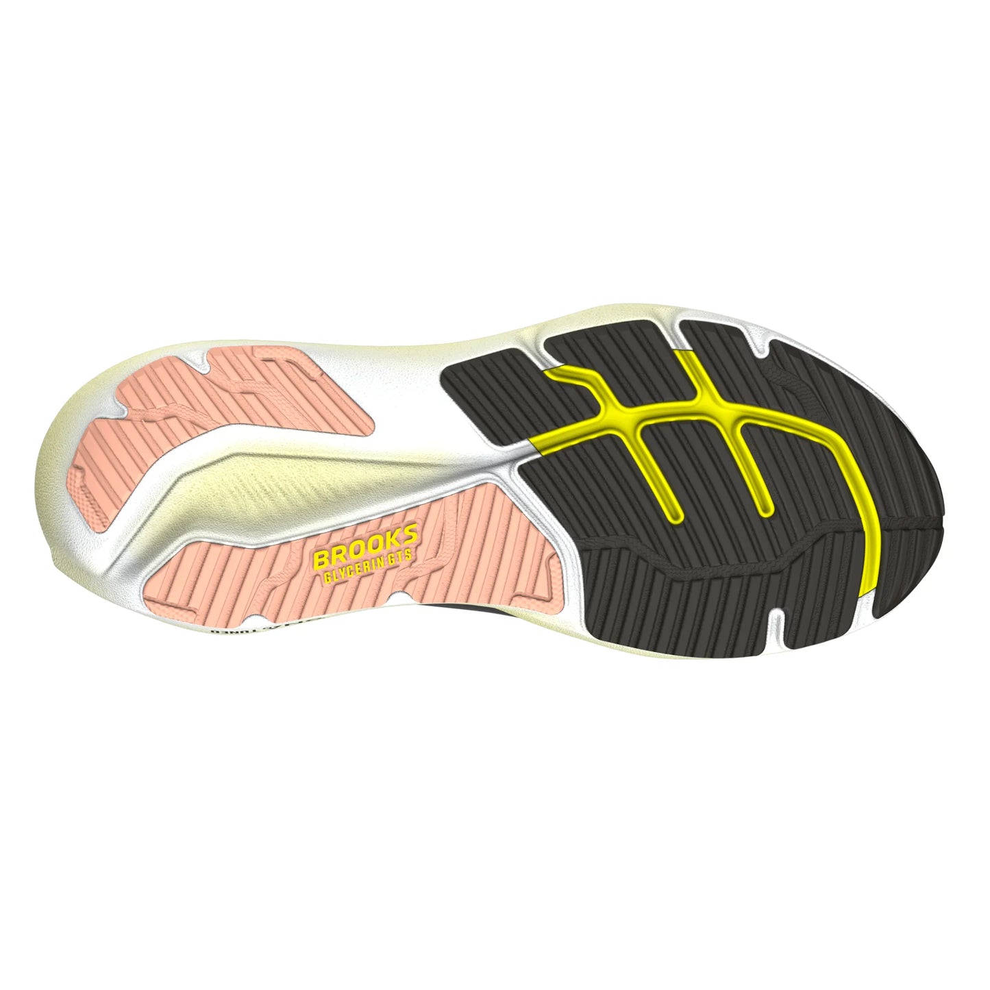 Brooks Damenlaufschuhe Glycerin GTS 23 Black/Peach/Nightlife, Stabilitätsschuh mit GuideRails Support