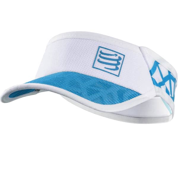 Compressport Schirmkappe Spiderweb Ultralight Visor white/blue - machsport
