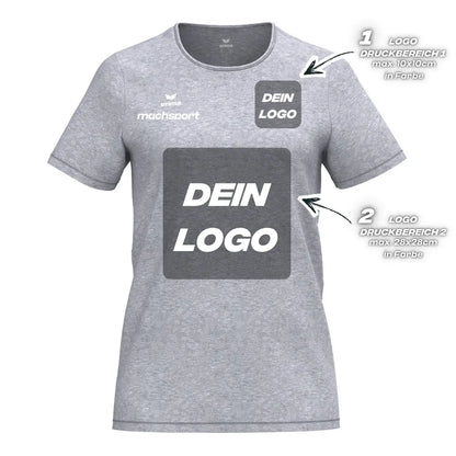 Erima Damenlaufshirt Intro Funktionsteamshirt, grau melange - machsport