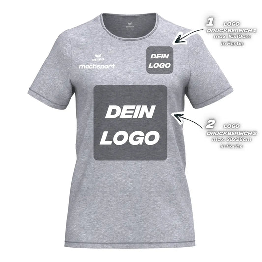 Erima Damenlaufshirt Intro Funktionsteamshirt, grau melange – 34