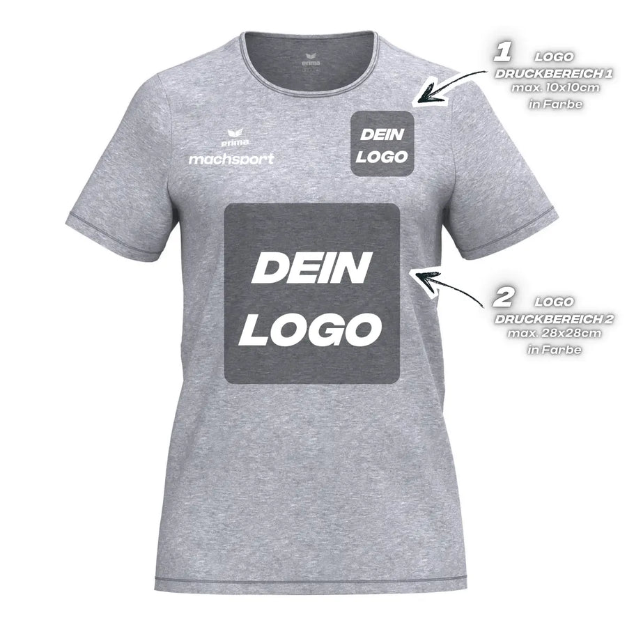 Erima Damenlaufshirt Intro Funktionsteamshirt, grau melange - machsport