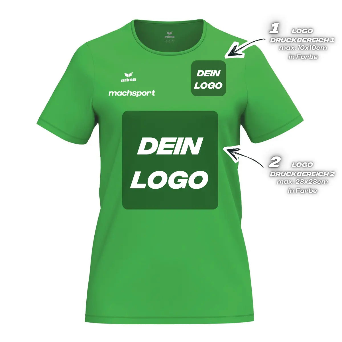 Erima Damenlaufshirt Intro Funktionsteamshirt, grün - machsport – Bild 