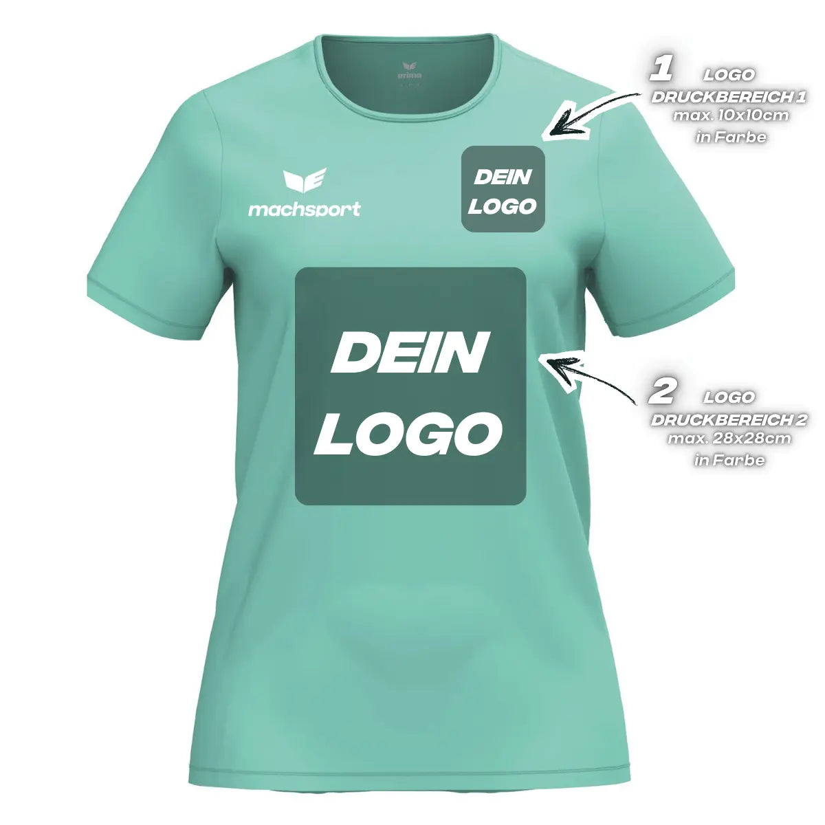 Erima Damenlaufshirt Intro Funktionsteamshirt, mint - machsport
