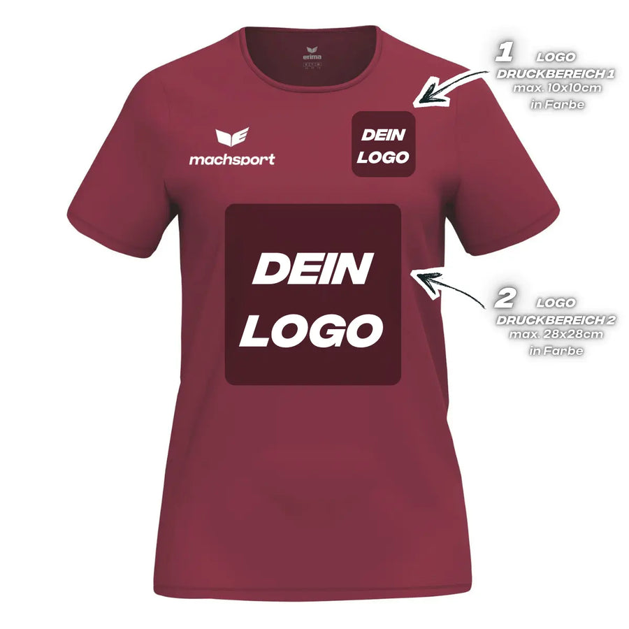 Erima Damenlaufshirt Intro Funktionsteamshirt, new bordeaux - machsport
