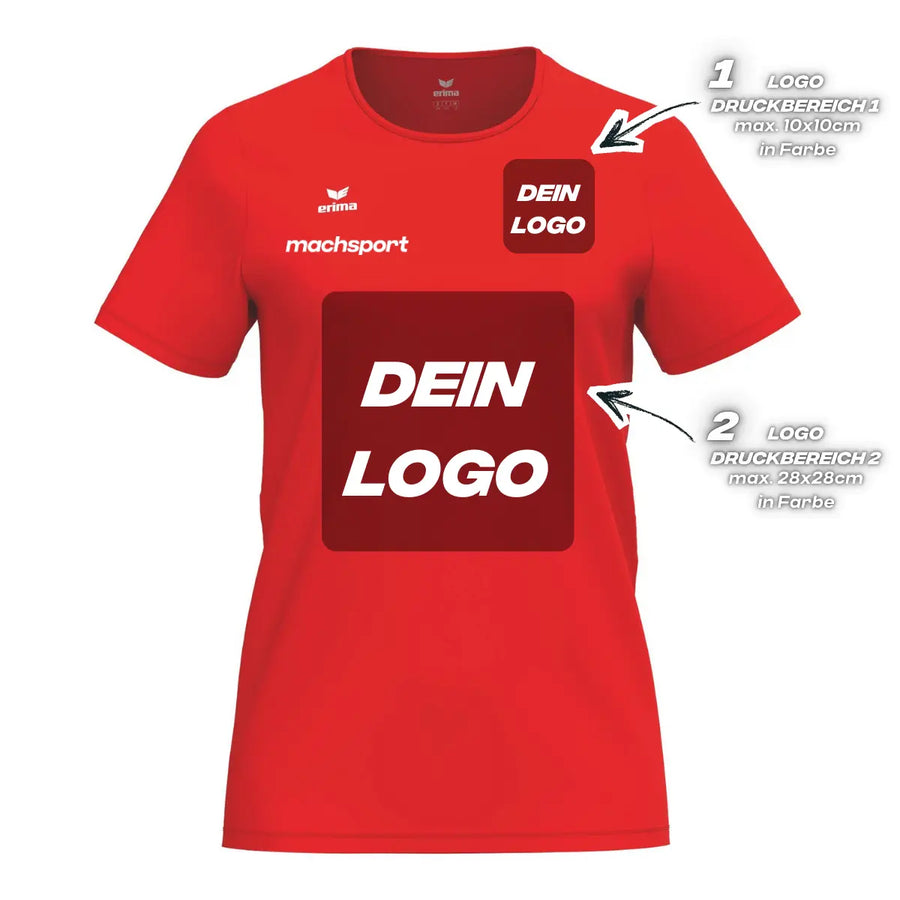 Erima Damenlaufshirt Intro Funktionsteamshirt, rot - machsport