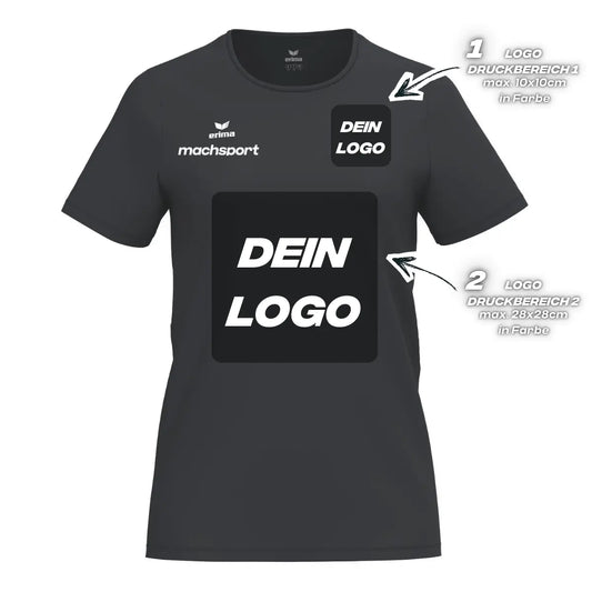 Erima Damenlaufshirt Intro Funktionsteamshirt, schwarz – 34