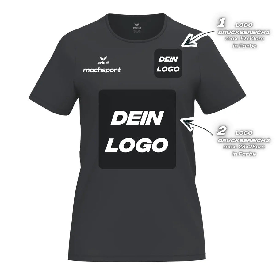 Erima Damenlaufshirt Intro Funktionsteamshirt, schwarz - machsport