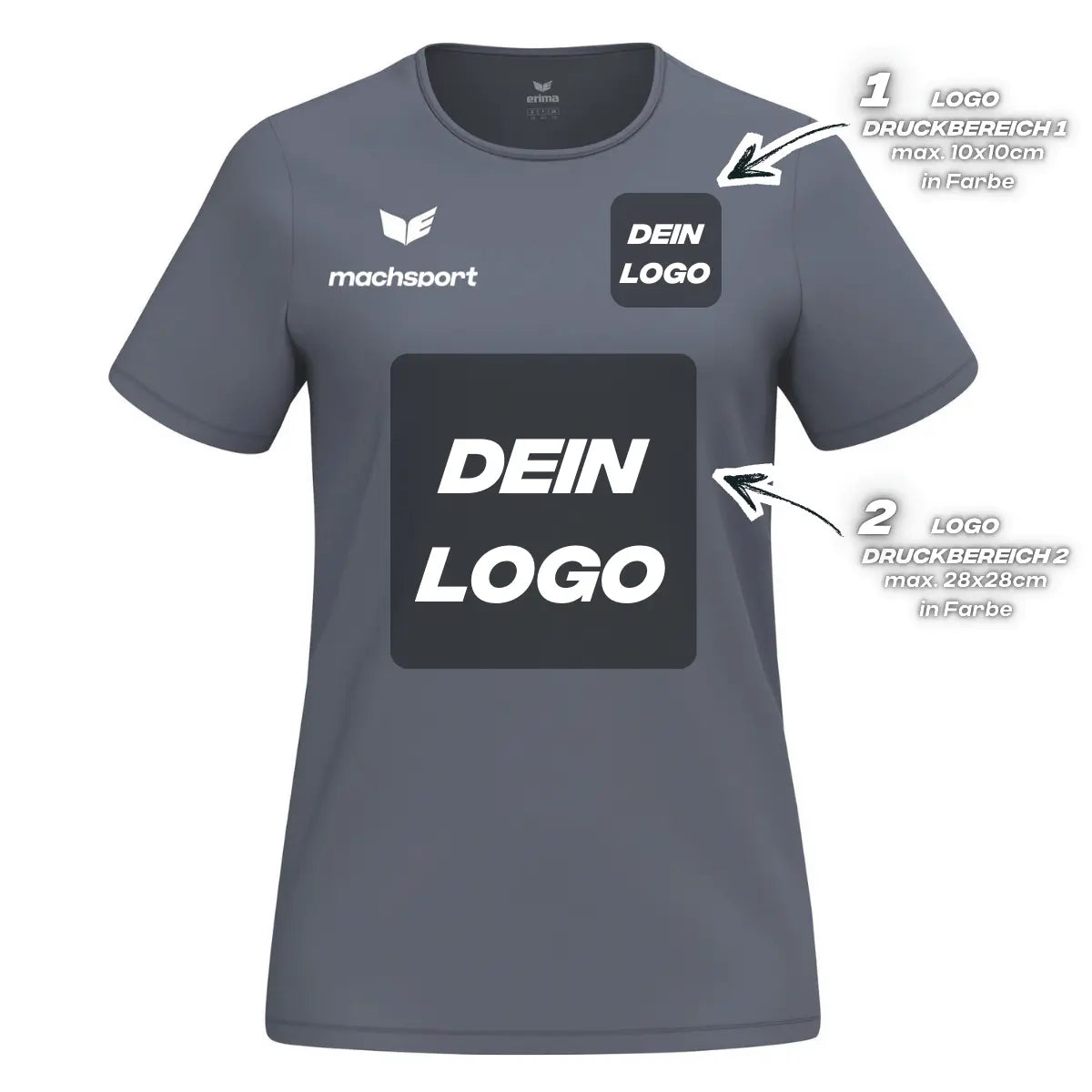 Erima Damenlaufshirt Intro Funktionsteamshirt, slate grey - machsport – Bild 