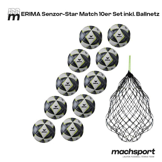 Erima Senzor-Star Match 10er-Set inkl. Ballnetz, Größe 5