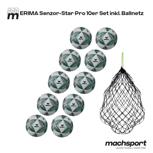 Erima Senzor-Star Pro 10er-Set inkl. Ballnetz, Größe 5 – Default Title
