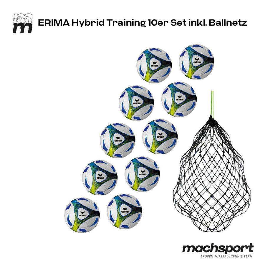 Erima Hybrid Training 10er-Set inkl. Ballnetz - machsport