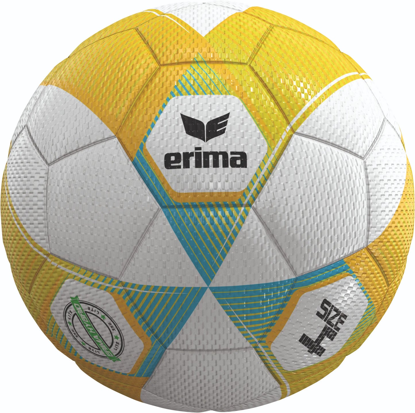 Erima Hybrid Lite 350 Fußball-Set mit 10 Bällen, Größe 4 und Ballnetz, ideal für Training und Spiel.