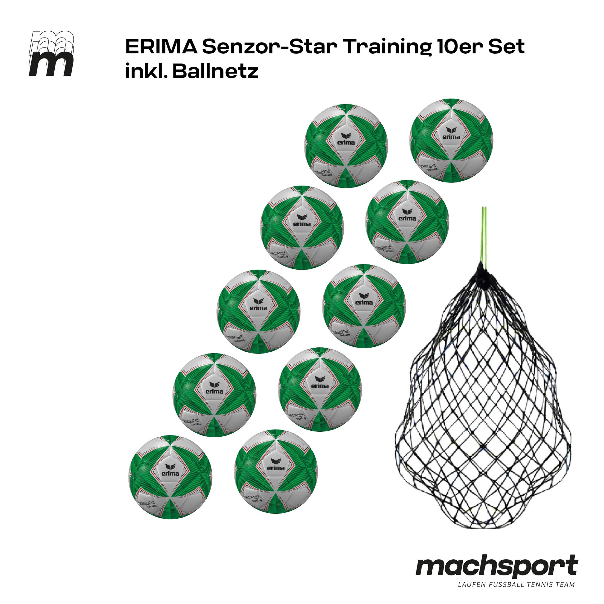 Erima Senzor-Star Training 10er Set inkl. Ballnetz - machsport – Bild 