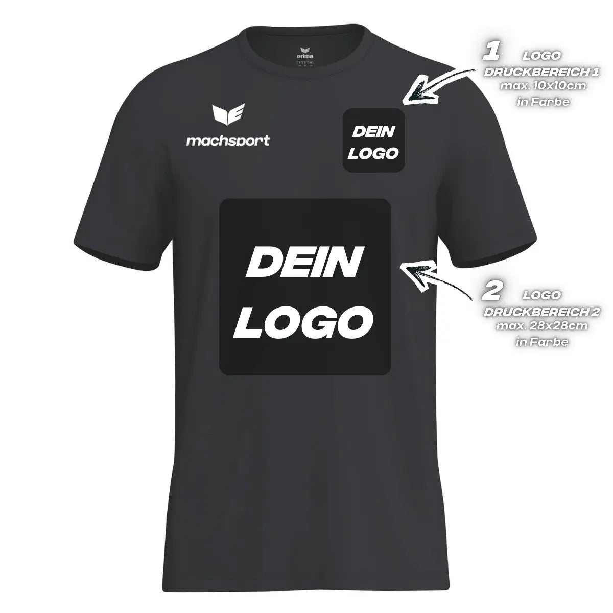 Erima Herrenlaufshirt Intro Funktionsteamshirt, schwarz - machsport