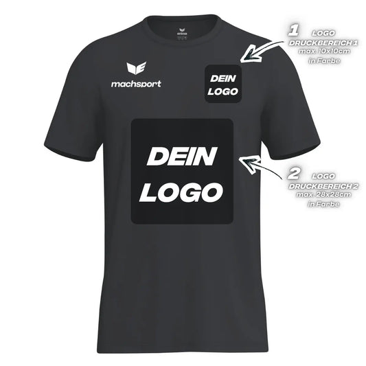 Erima Herrenlaufshirt Intro Funktionsteamshirt, schwarz – S