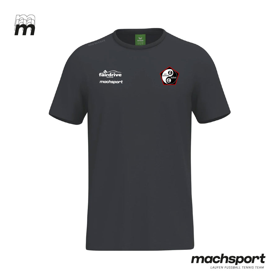 Erima Freizeitshirt für Teamsport mit Judo-Logo, bequemes Baumwollshirt in blau für sportliche Aktivitäten.
