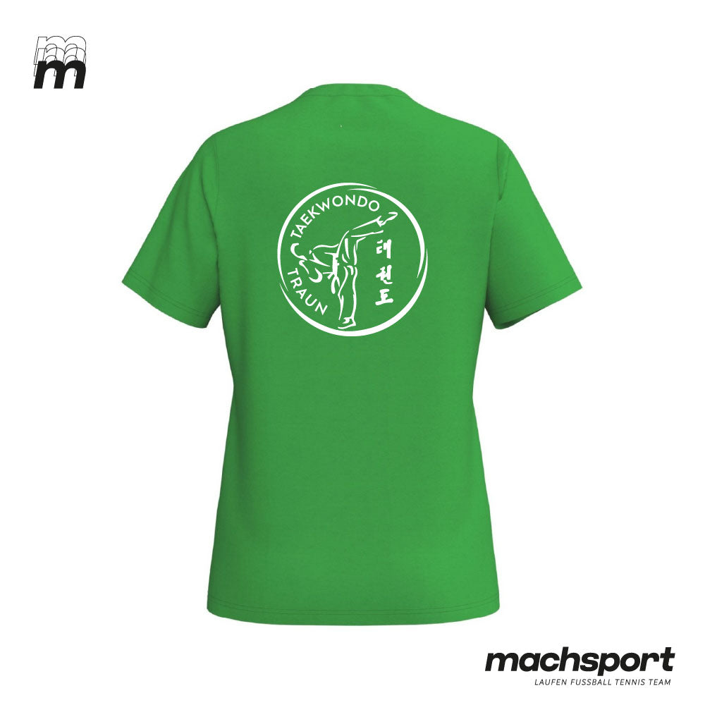 Damen-Teamsport-T-Shirt von Erima mit Taekwondo-Logo, hinten sichtbar, bequemes Sportshirt für Taekwondo-Training. – Bild 