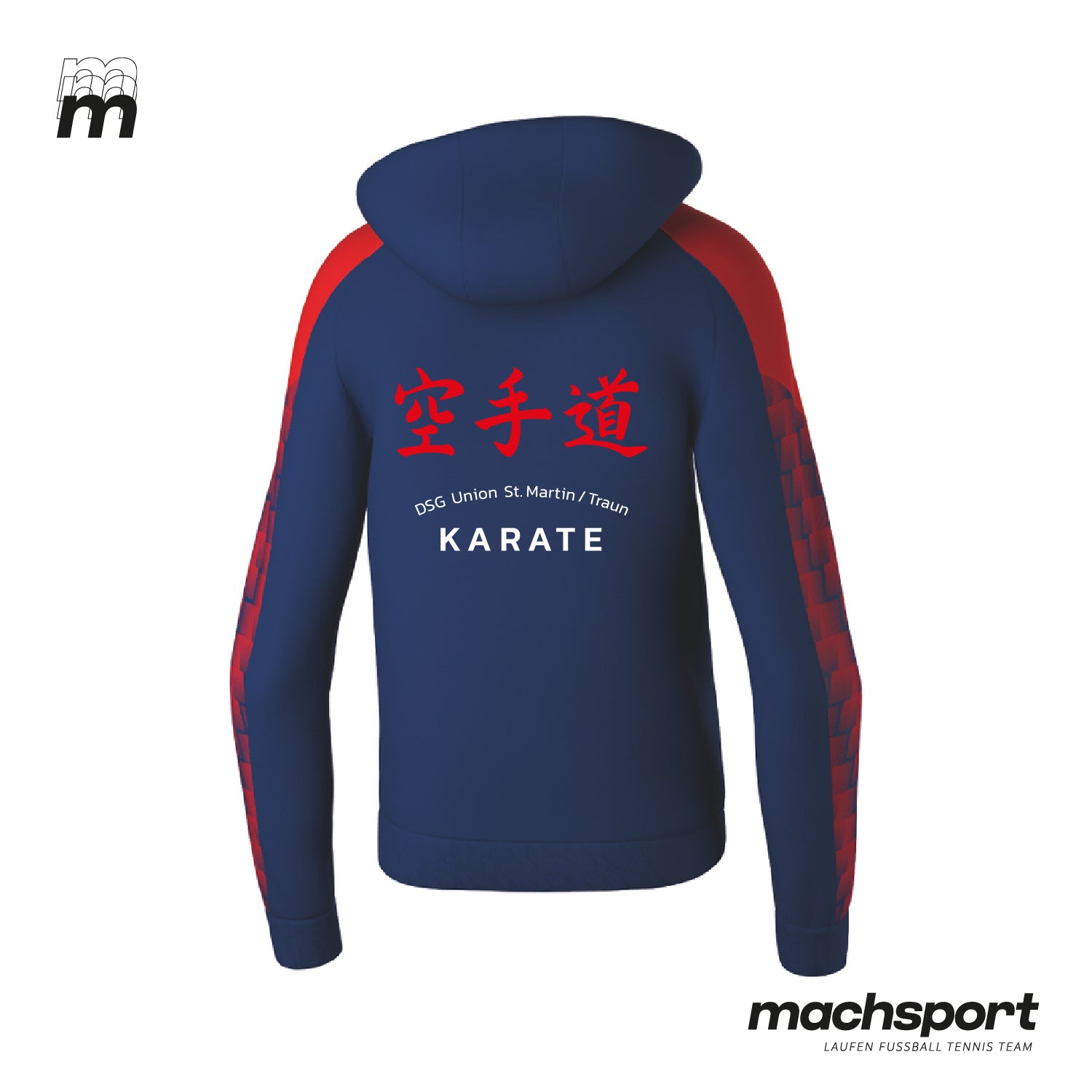 DSG Union St. Martin/Traun - Sektion Karate Trainingshoodie inkl. Rückenlogo - machsport – Bild 