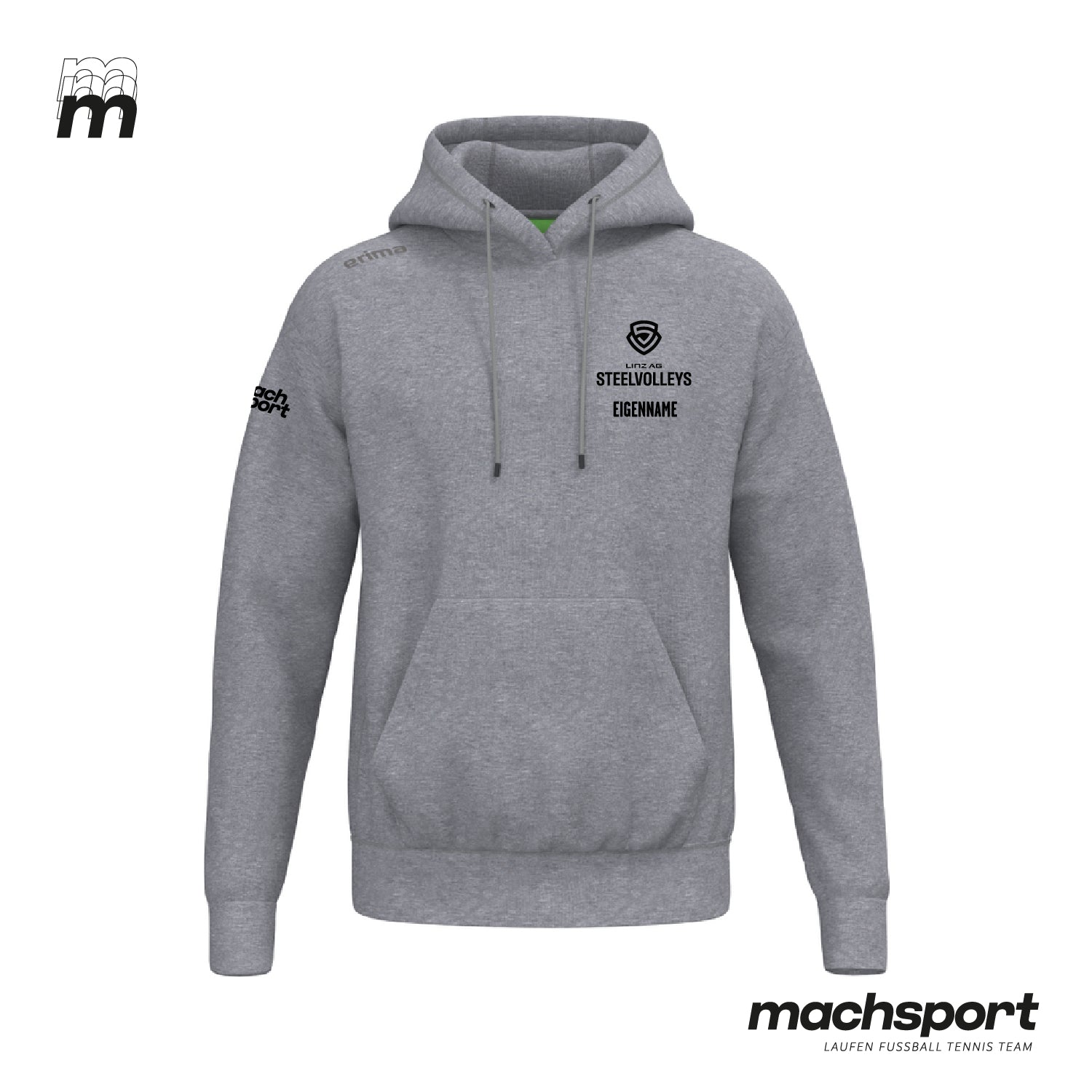 LINZ AG Steelvolleys Hoody grau - machsport – Bild 