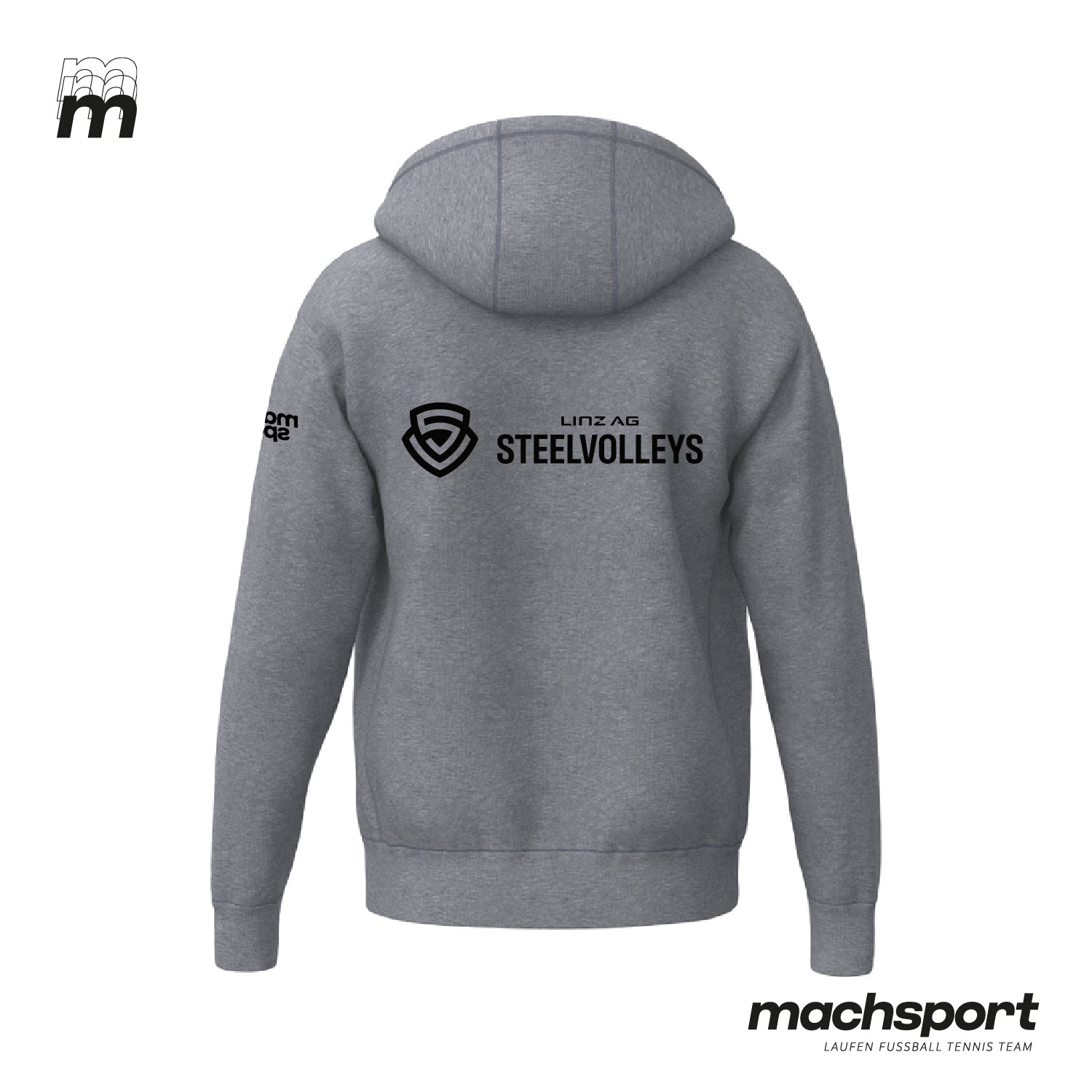 LINZ AG Steelvolleys Zip-Hoody grau - machsport – Bild 