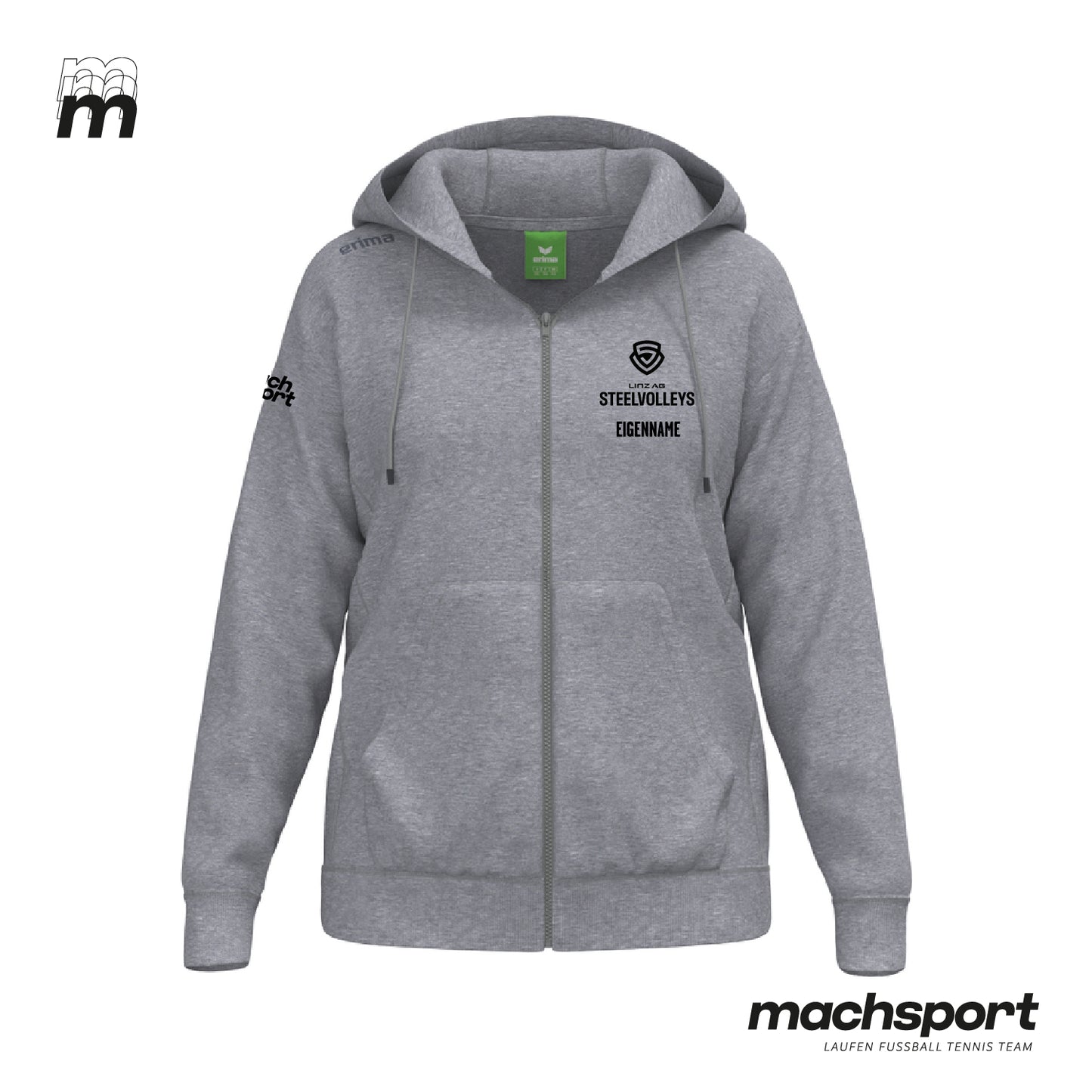 LINZ AG Steelvolleys Zip-Hoody grau Damen - machsport