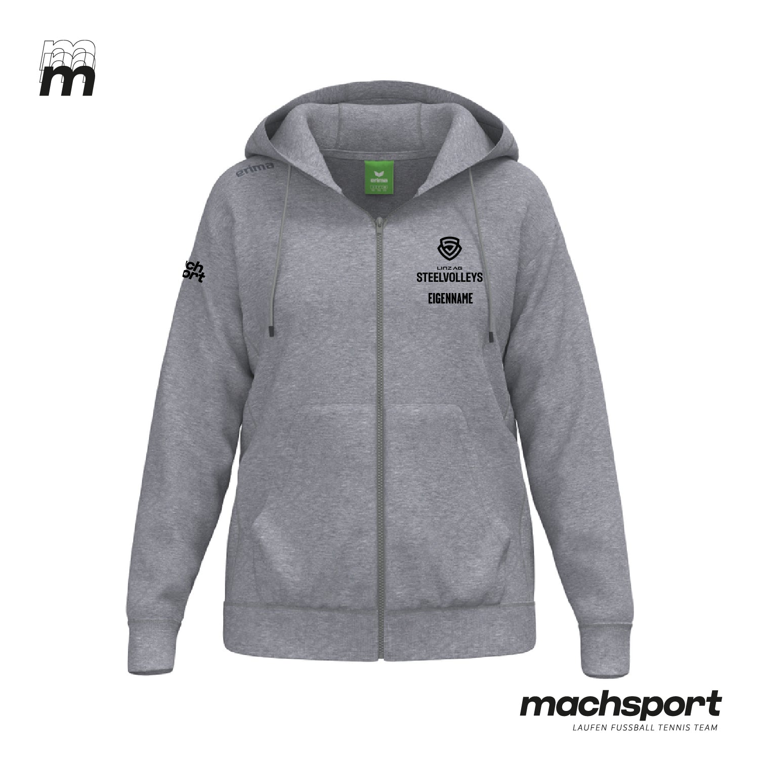 LINZ AG Steelvolleys Zip-Hoody grau Damen - machsport – Bild 