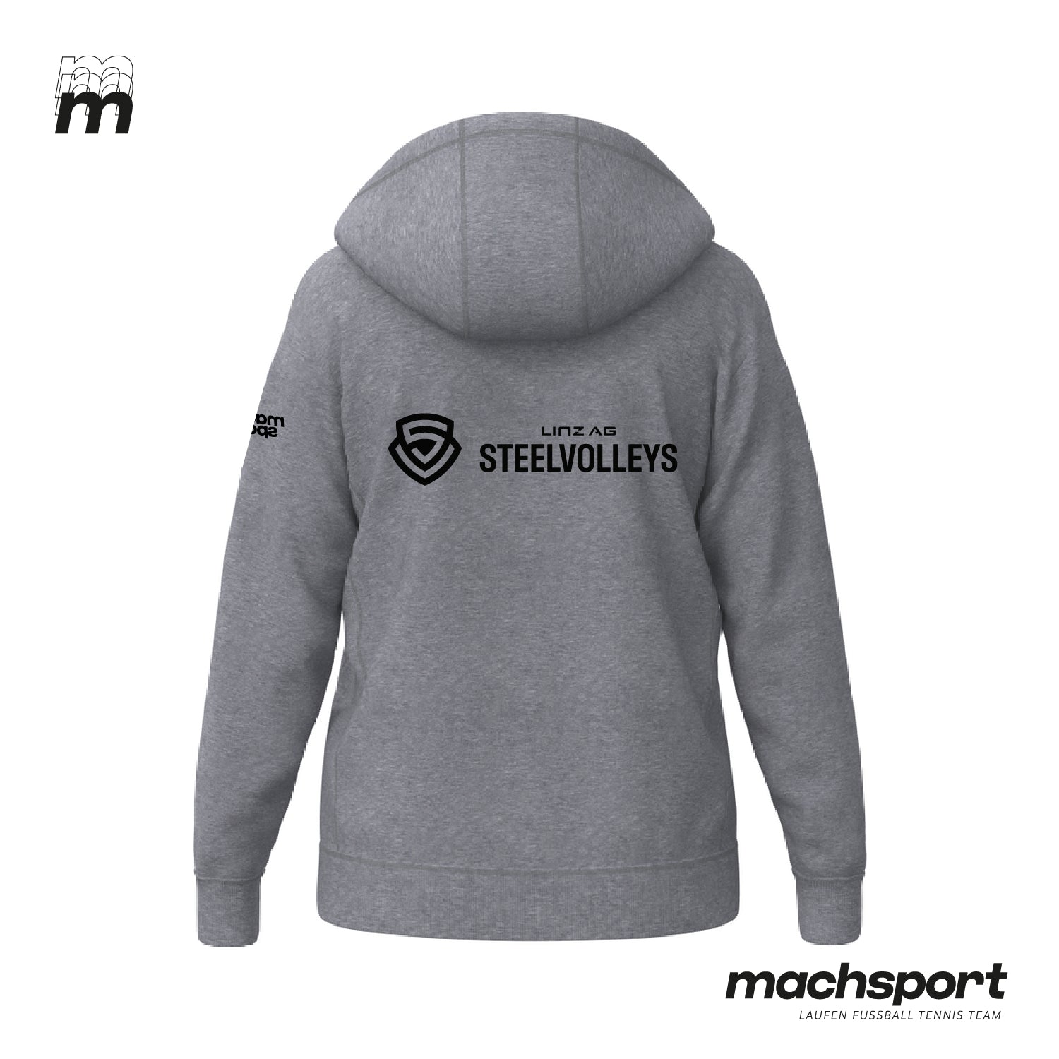 LINZ AG Steelvolleys Zip-Hoody grau Damen - machsport – Bild 
