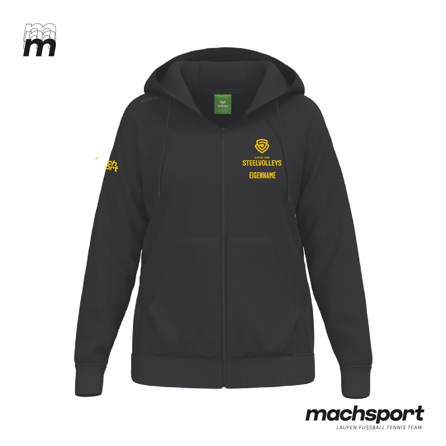 LINZ AG Steelvolleys Zip-Hoody schwarz Damen - machsport – Bild 