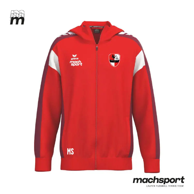 Teamsport Trainingsjacke mit Kapuze von Erima für den LSC Linz, bequeme Sportjacke aus atmungsaktivem Material, perfekte Fitness- oder Trainingjacke