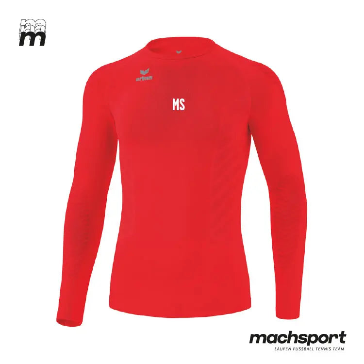 Rotes Erima Teamsport Unterziehshirt mit LSC Linz Logo, aus atmungsaktivem Material für sportliche Aktivitäten.
