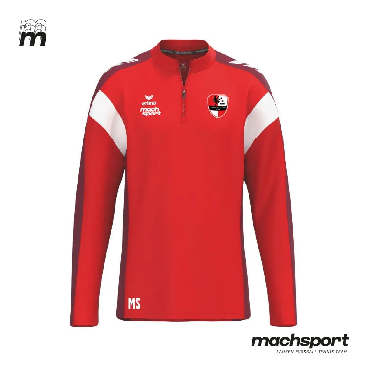 Linz Ziptop Teamsport-Jacke von Erima, schwarzes Sportoberteil mit Reißverschluss und LSC Linz Logo auf der Brust. – Bild 