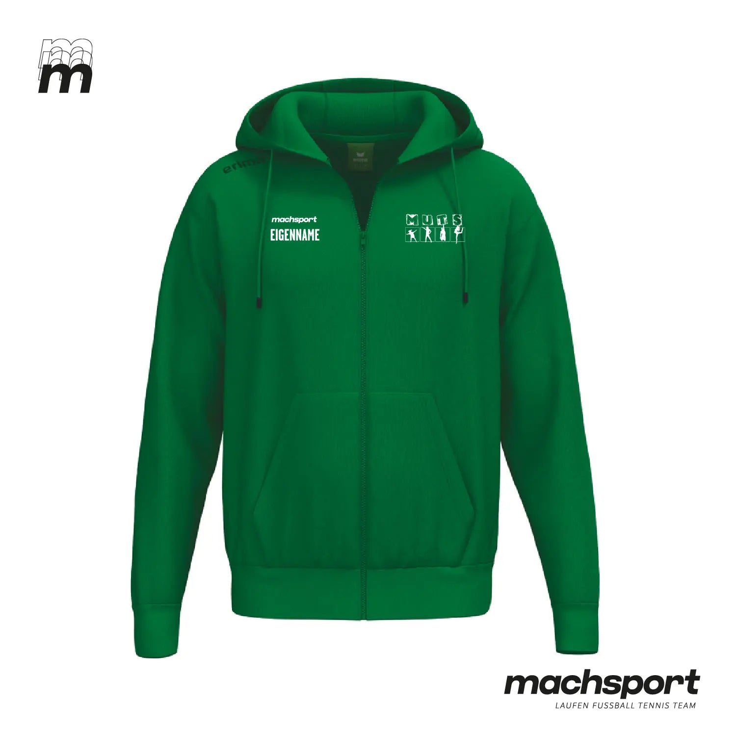 MUTS Zip-Hoodie grün - machsport – Bild 