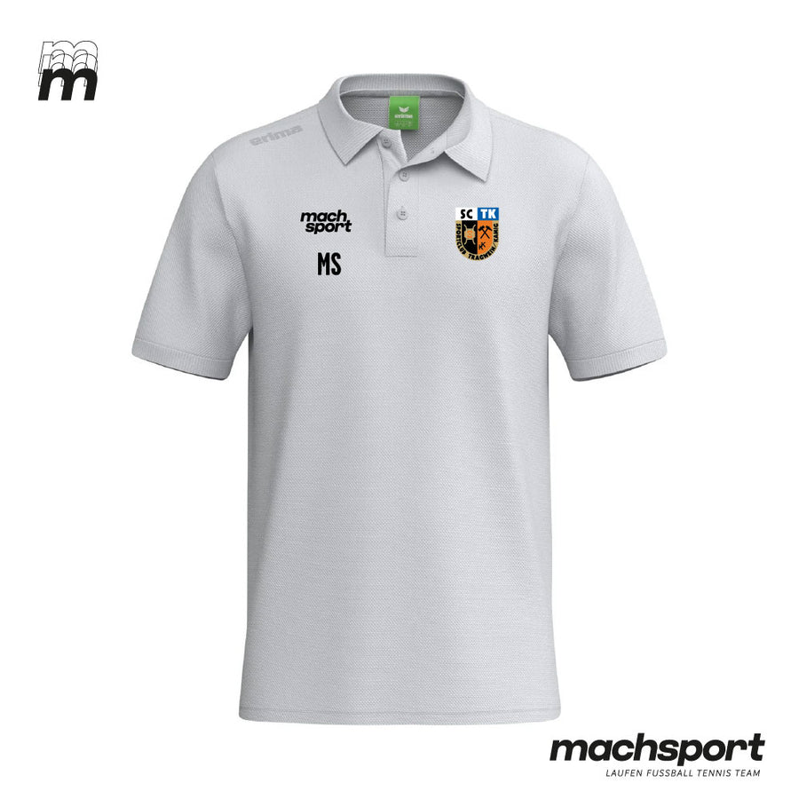 Erima Teamsport Freizeitpolo in Weiß, getragen von SV Tragwein/Kamig, sportliches Polo-Shirt für Freizeit und Sport.